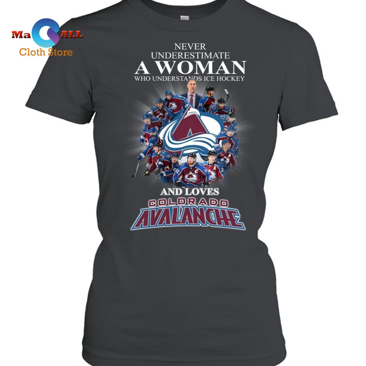 Women's Vintage NHL Colorado Avalanche Oversized T-Shirt Dress XS