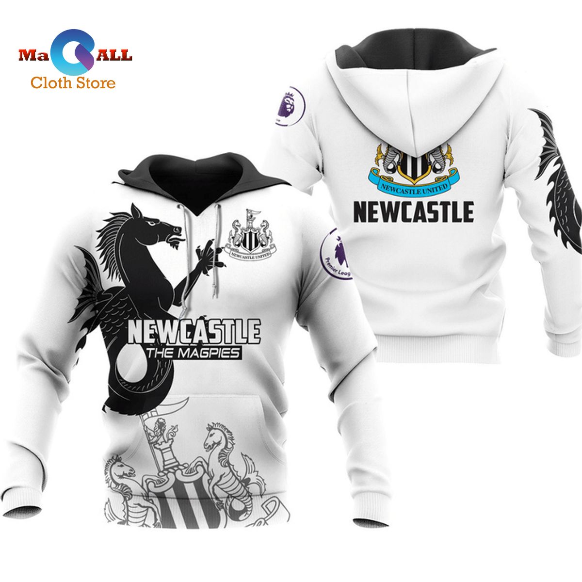 [NEW] Newcastle The Magpies Black White Fans Hoodie Sweatshirt 3D