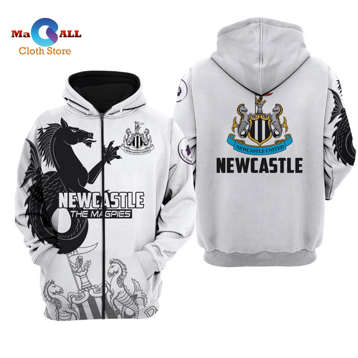 [NEW] Newcastle The Magpies Black White Fans Hoodie Sweatshirt 3D