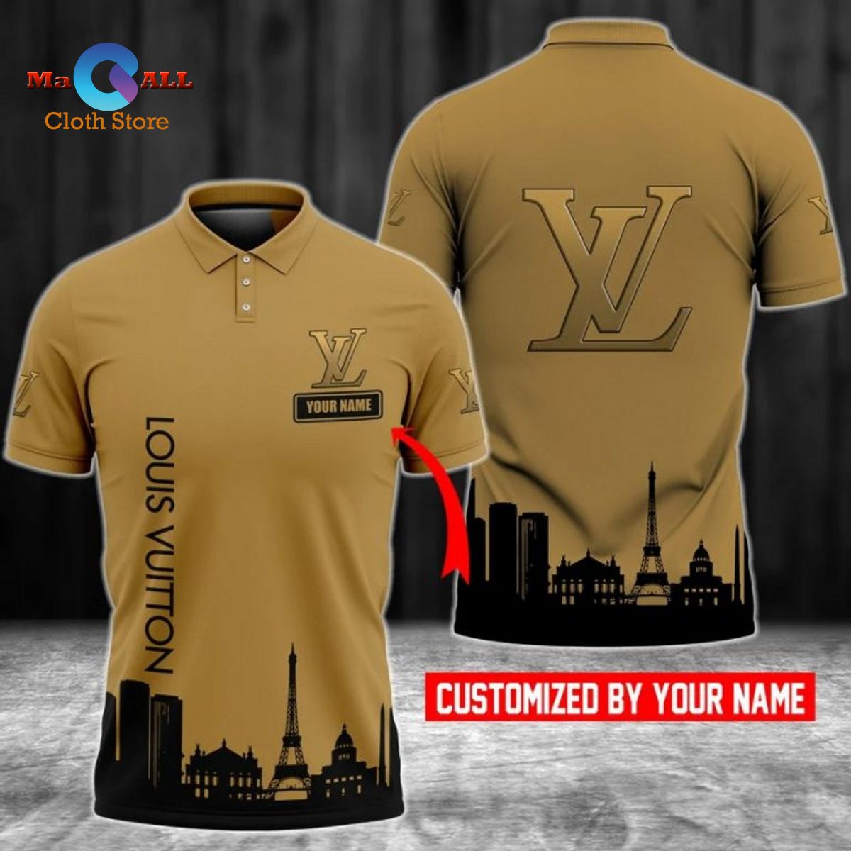 NEW] Louis Vuitton Eiffel Luxury Premium Customize For Men LV Polo Shirt -  Macall Cloth Store - Destination for fashionistas