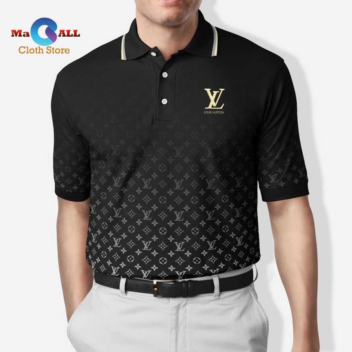 NEW] Louis Vuitton Embossed Pattern Luxury Premium For Men LV Polo