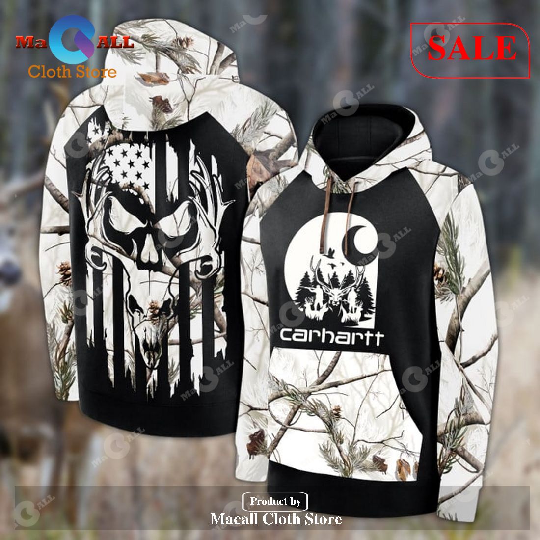 [SALE] Collection CH Camouflage Skull Flag AOP Hoodie Sweatshirt 3D LIMITED EDITION