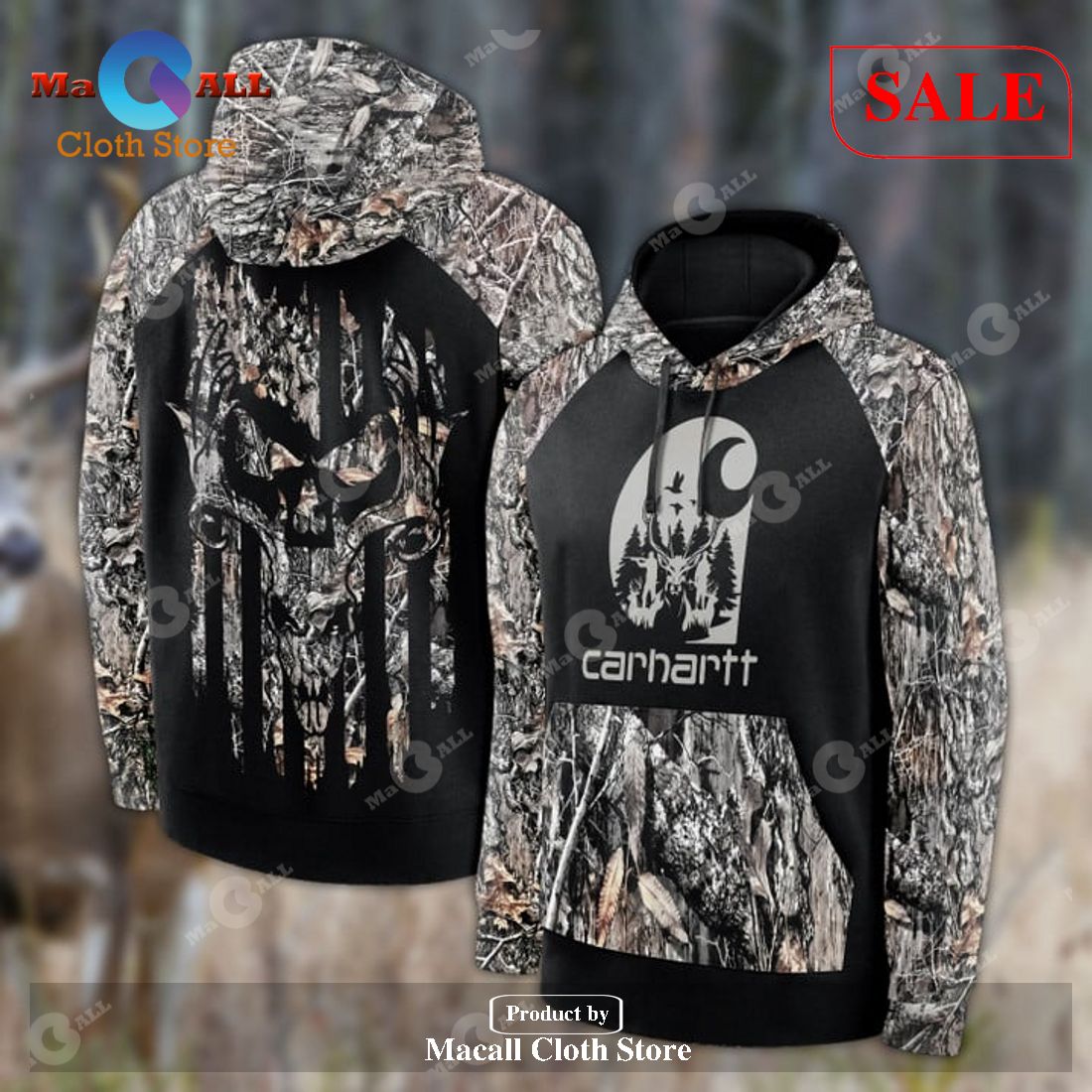 [SALE] Collection CH Camouflage Skull Flag AOP Hoodie Sweatshirt 3D LIMITED EDITION