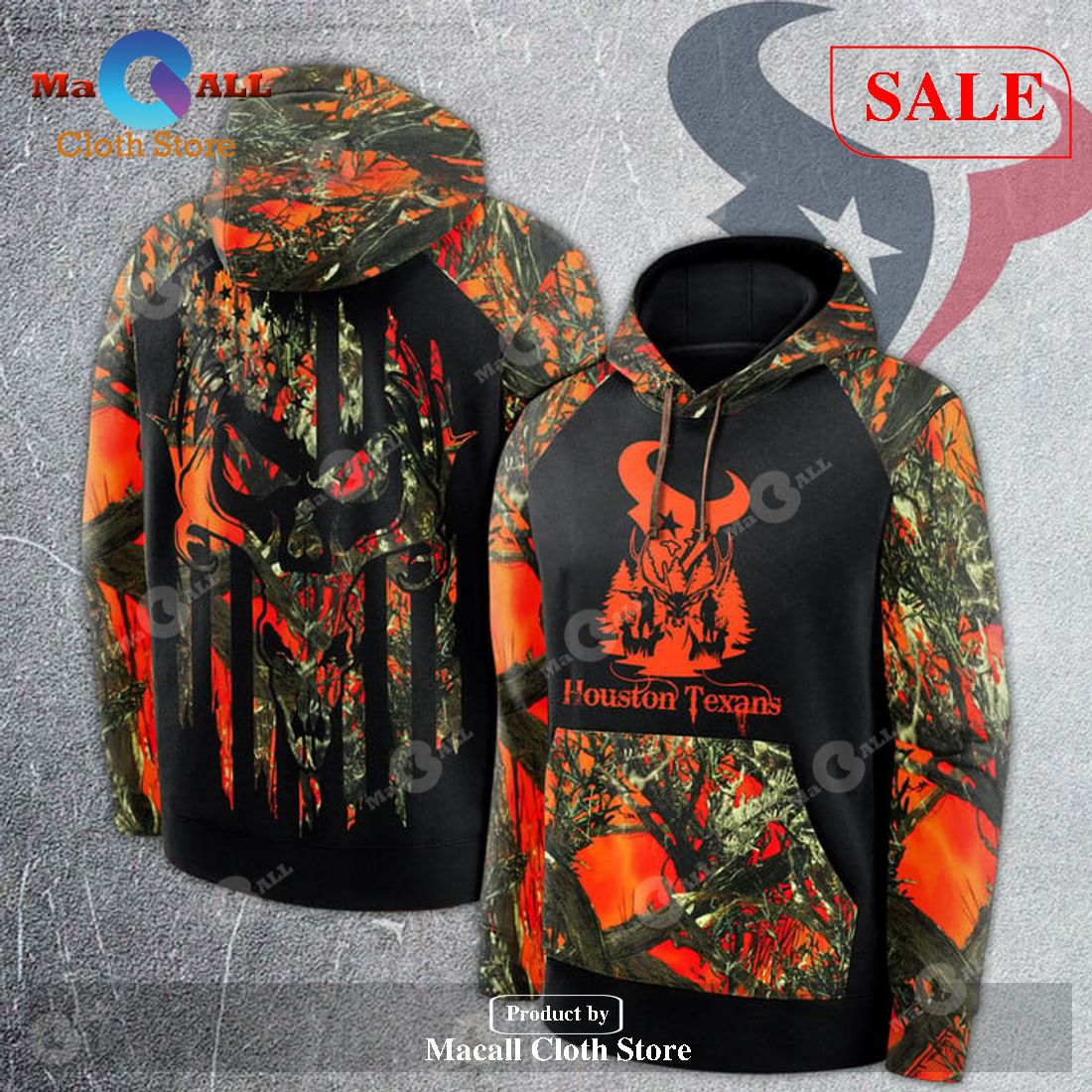 Personalized Houston Texans Skull Camo 3D Shirt, Hoodie - LIMITED