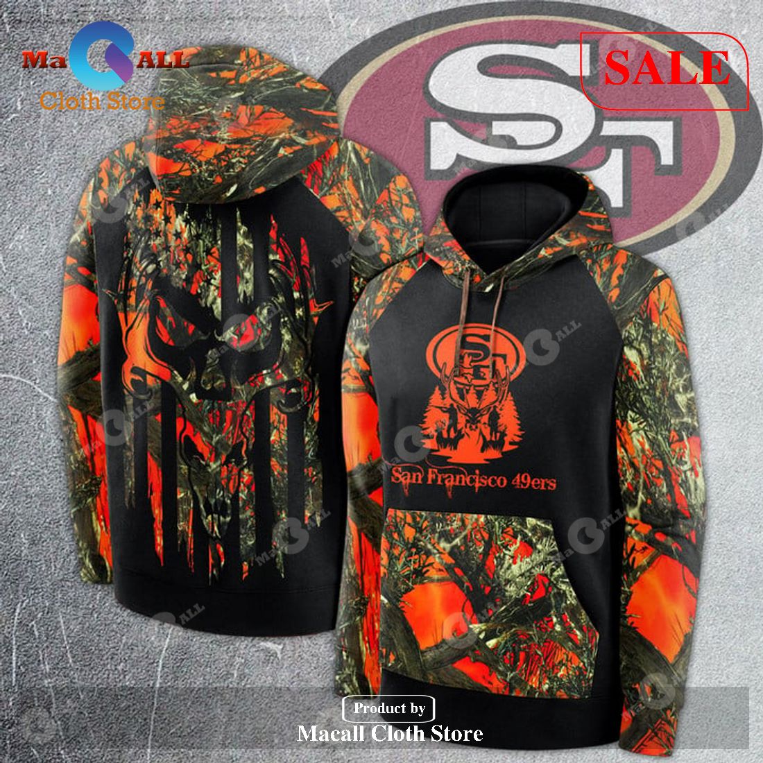 NFL San Francisco 49ers 3D Camo Hoodie