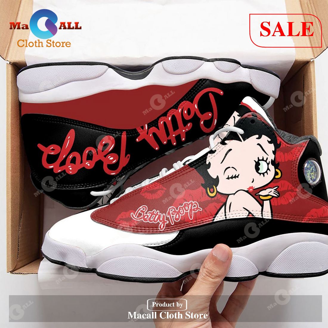 [SALE] Betty Boop Air Jordan 13 Shoes Sexy Sneakers Betty Boop Leather Shoes Running Shoes