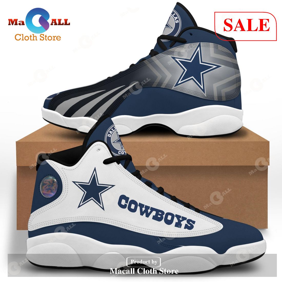 [SALE] Dallas Cowboys Air Jordan 13 Custom Sneakers Shoes Sport