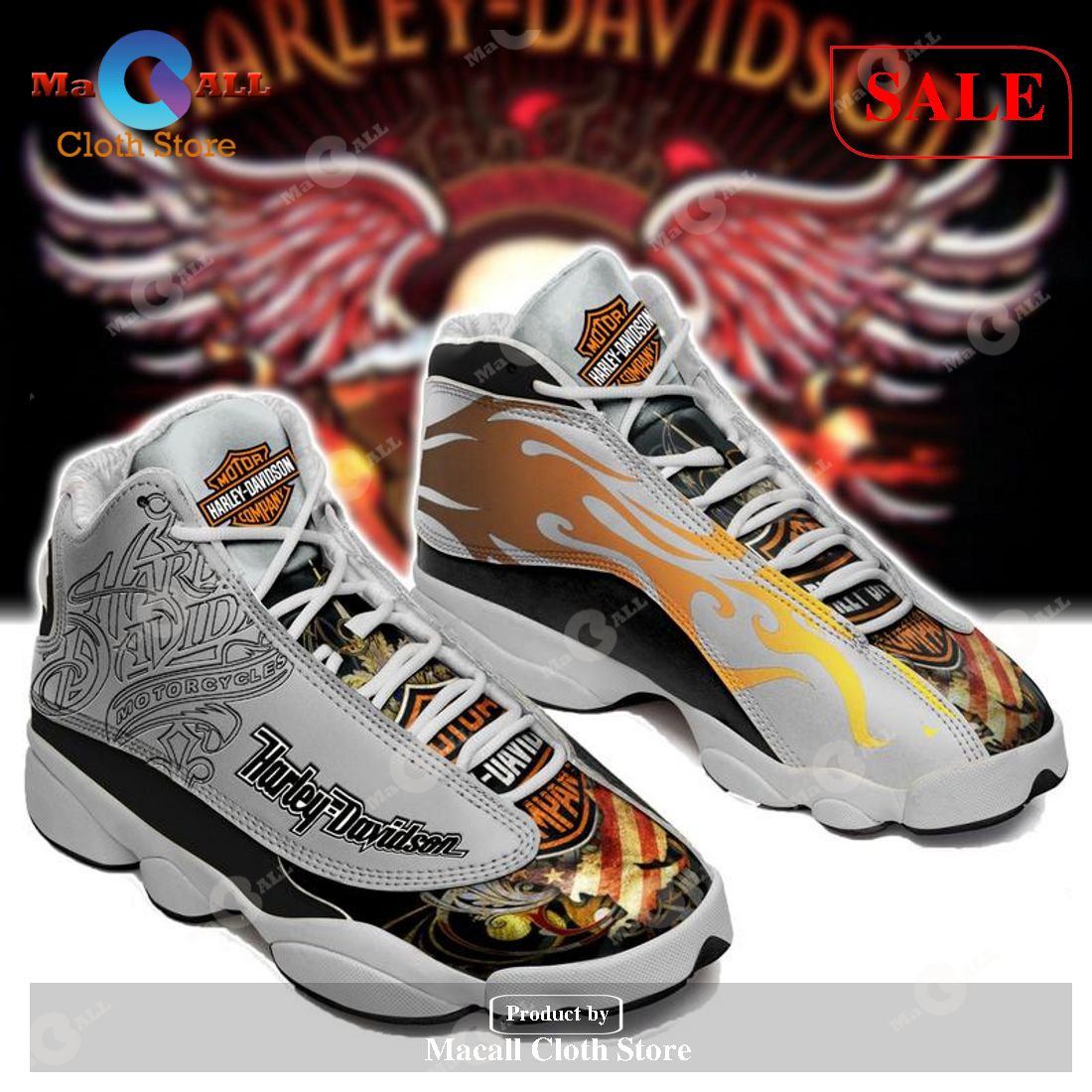 [SALE] Harley Davidson Form Air Jordan 13 Sneakers Shoes