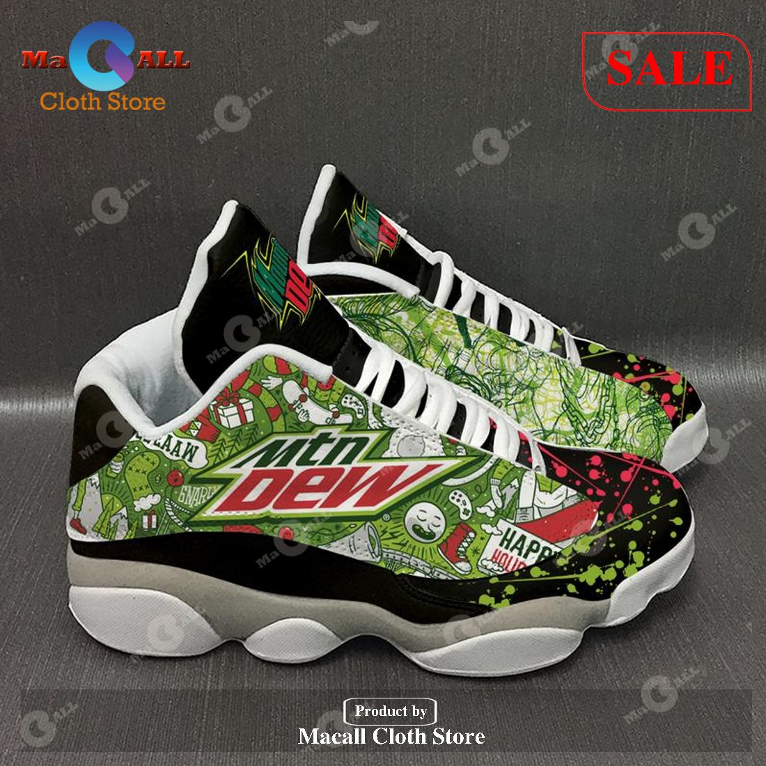 [SALE] Mountain Dew Drink Form Air Jordan 13 Sneakers Sport Shoes