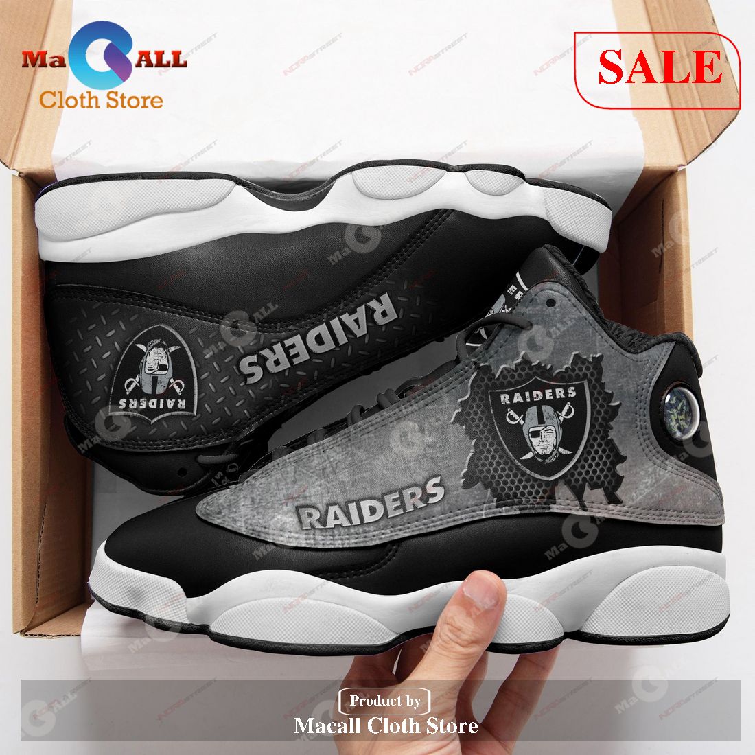 [SALE] Oakland Raiders Air Jordan 13 Sneakers Sport Shoes