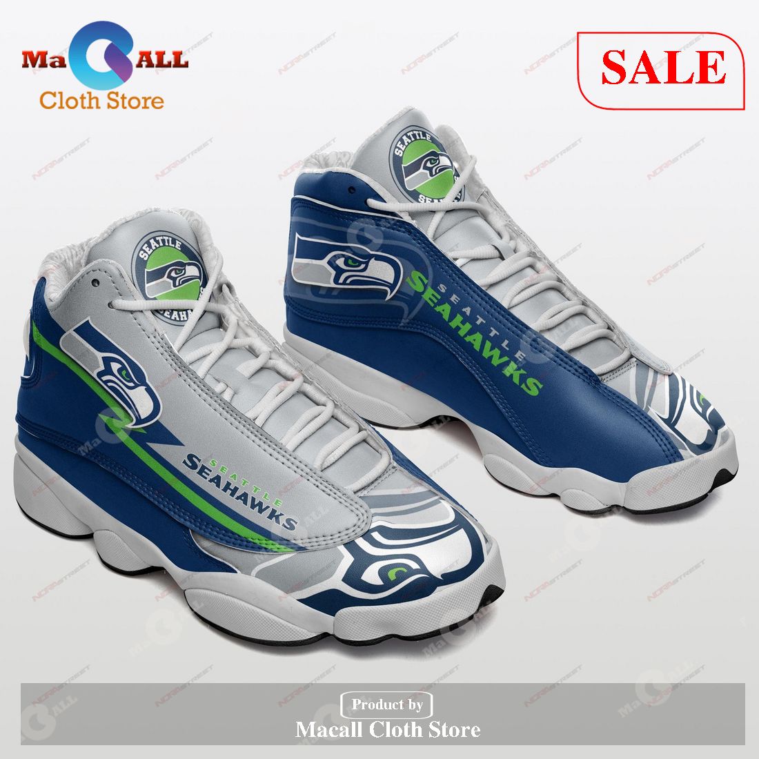 [SALE] Seattle Seahawks Air Jordan 13 Sneakers Sport Shoes Plus Size