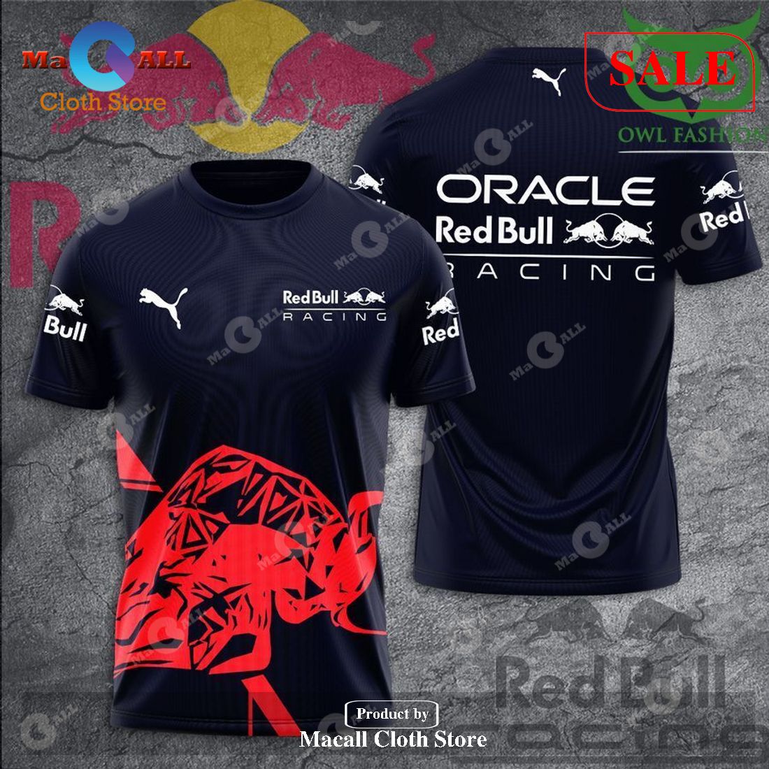 [SALE] Red Bull Racing F1 Team All Over Print T-Shirt 3D