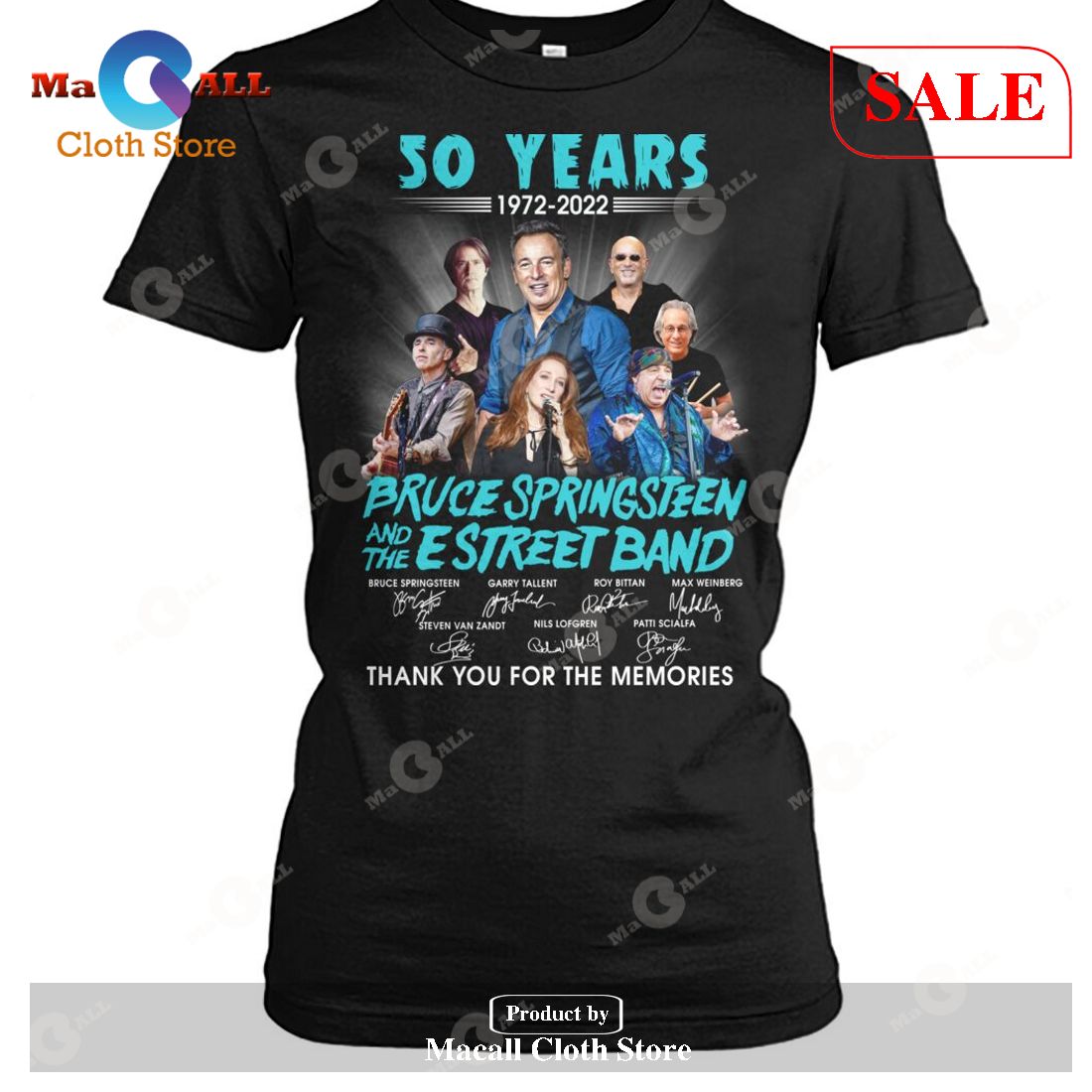 [SALE] Bruce Springsteen And The Estreet Band 50 Years Signatures Memories T-Shirt