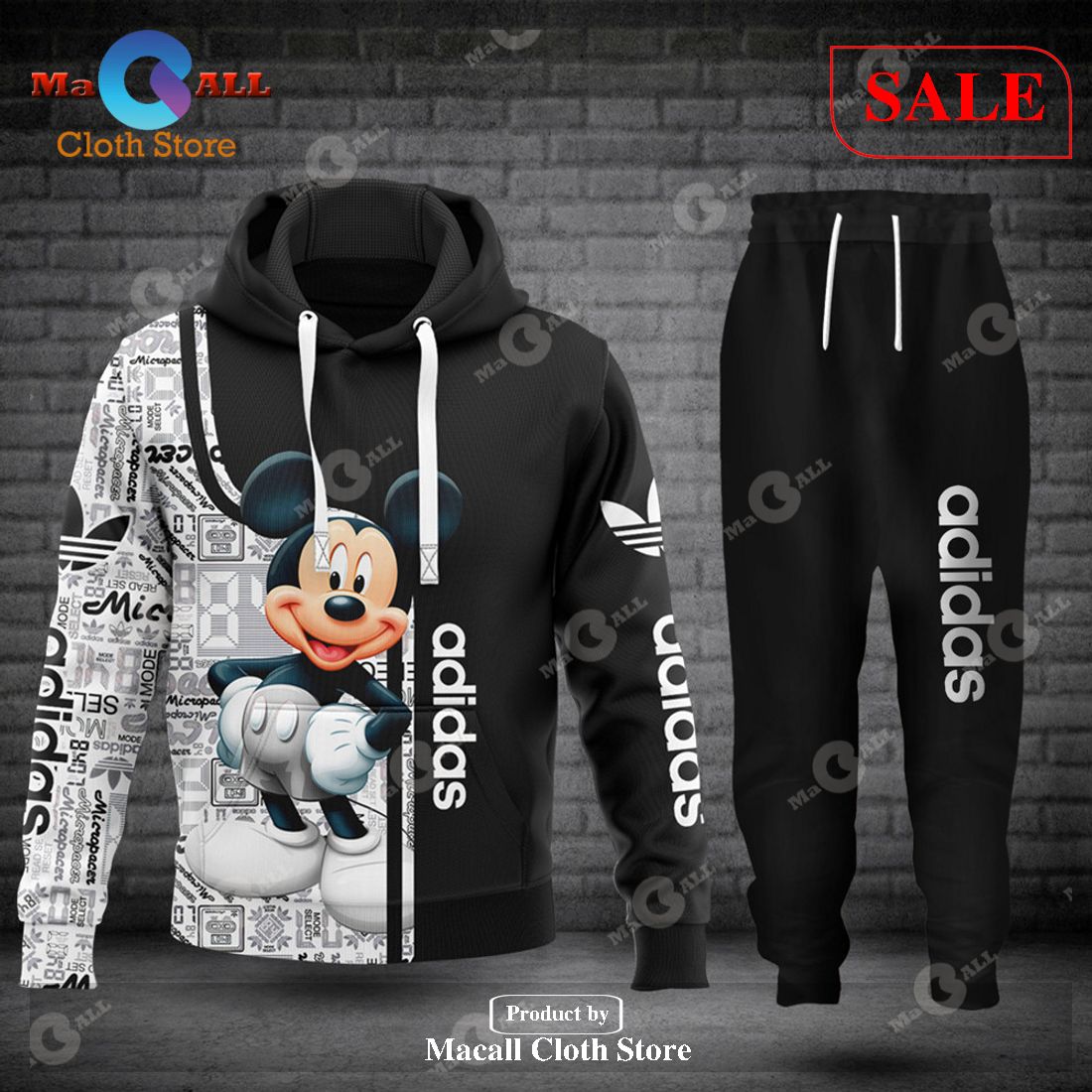 [SALE] Adidas Disney Mickey Mouse All Over Printed Hoodie Sweatshirt 3D LIMITED EDITION