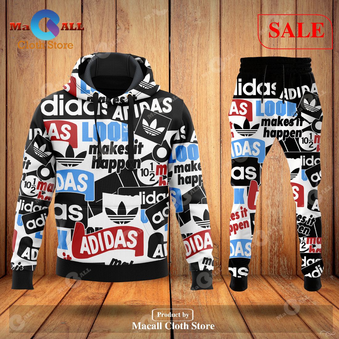 [SALE] Adidas Mix Fashion All Over Printed Hoodie Sweatshirt 3D LIMITED EDITION