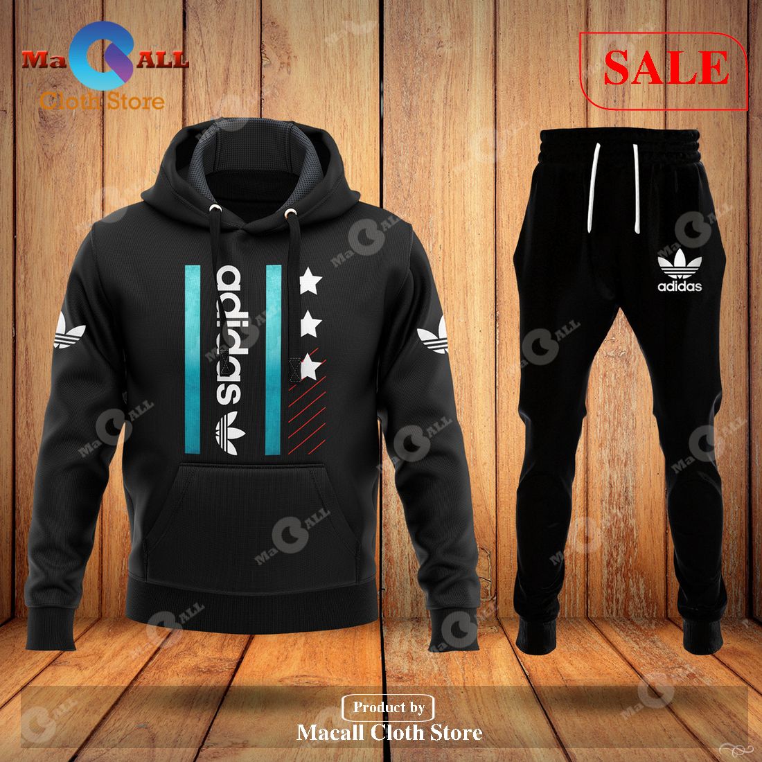 [SALE] Adidas Stars Fashion All Over Printed Hoodie Sweatshirt 3D LIMITED EDITION
