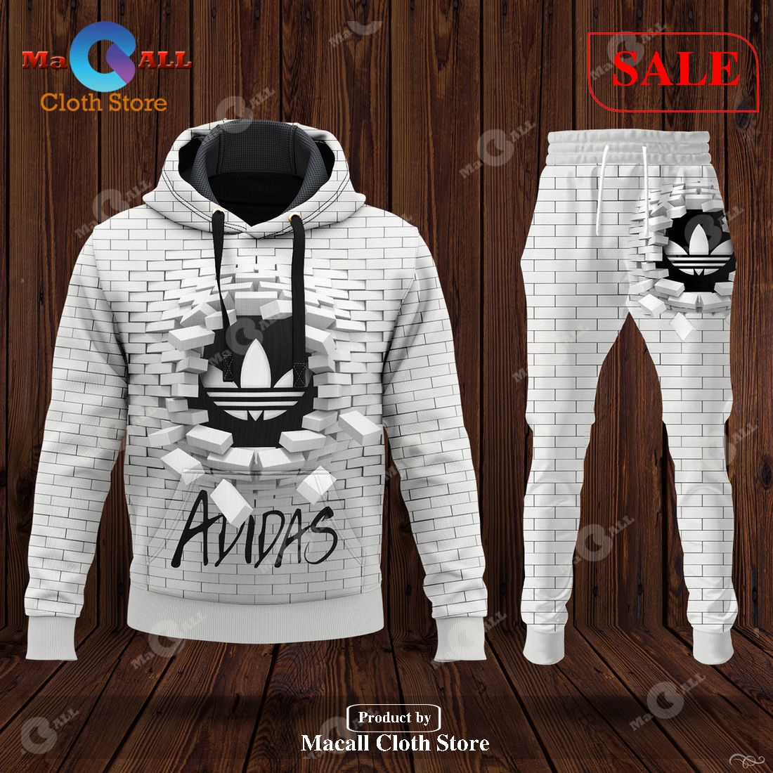 [SALE] Adidas Wall Collapse All Over Printed Hoodie Sweatshirt 3D LIMITED EDITION