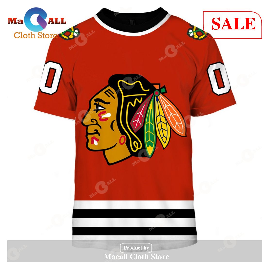 [SALE] Personalized Chicago Blackhawks Throwback Vintage NHL Hockey Jersey Hoodie Sweatshirt 3D