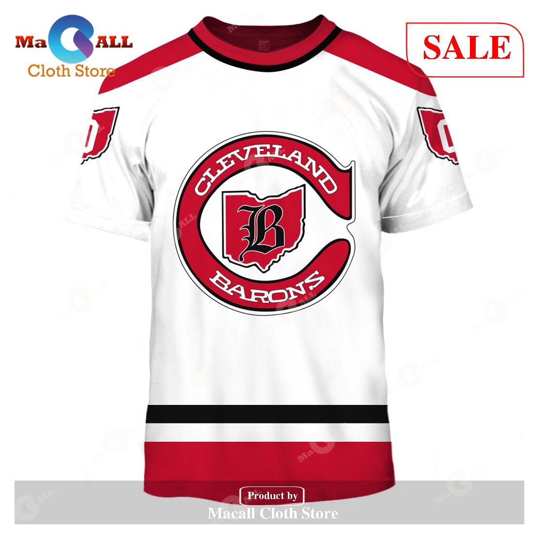 [SALE] Personalized Cleveland Barons 1976 Throwback Vintage NHL Hockey Jersey Hoodie Sweatshirt 3D