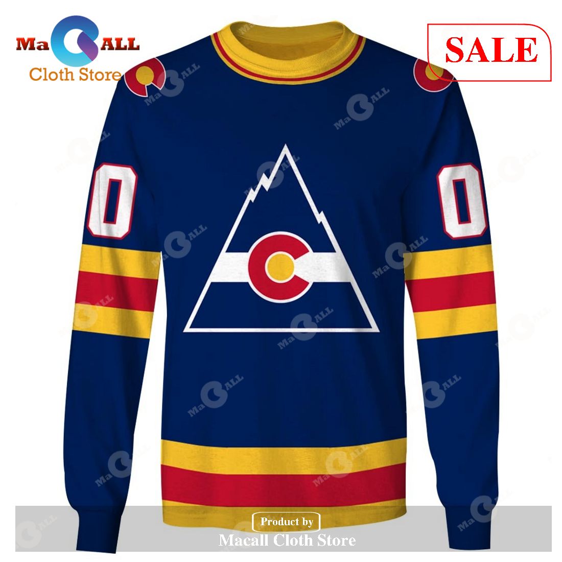 [SALE] Personalized Colorado Rockies Throwback Vintage NHL Hockey Home Jersey Hoodie Sweatshirt 3D