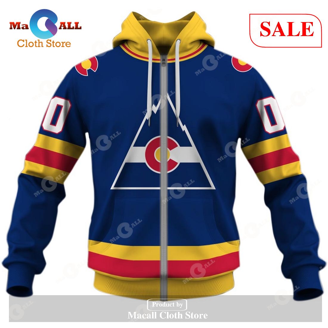 [SALE] Personalized Colorado Rockies Throwback Vintage NHL Hockey Home Jersey Hoodie Sweatshirt 3D