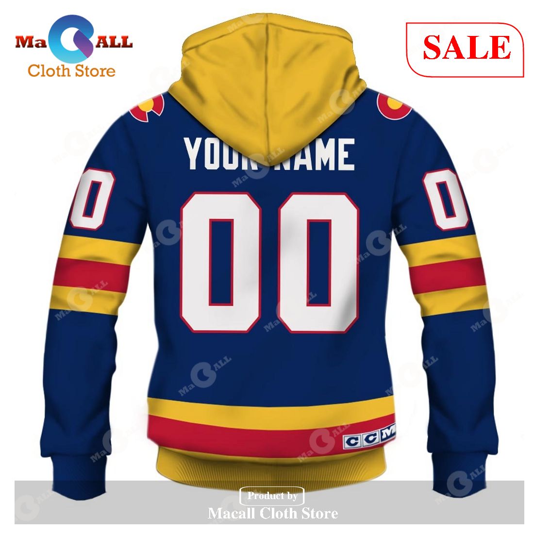 [SALE] Personalized Colorado Rockies Throwback Vintage NHL Hockey Home Jersey Hoodie Sweatshirt 3D