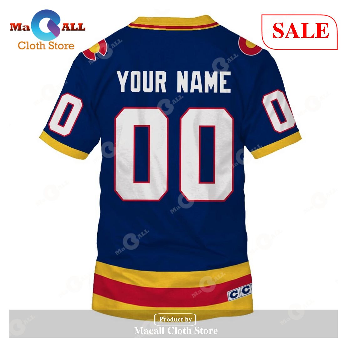 [SALE] Personalized Colorado Rockies Throwback Vintage NHL Hockey Home Jersey Hoodie Sweatshirt 3D