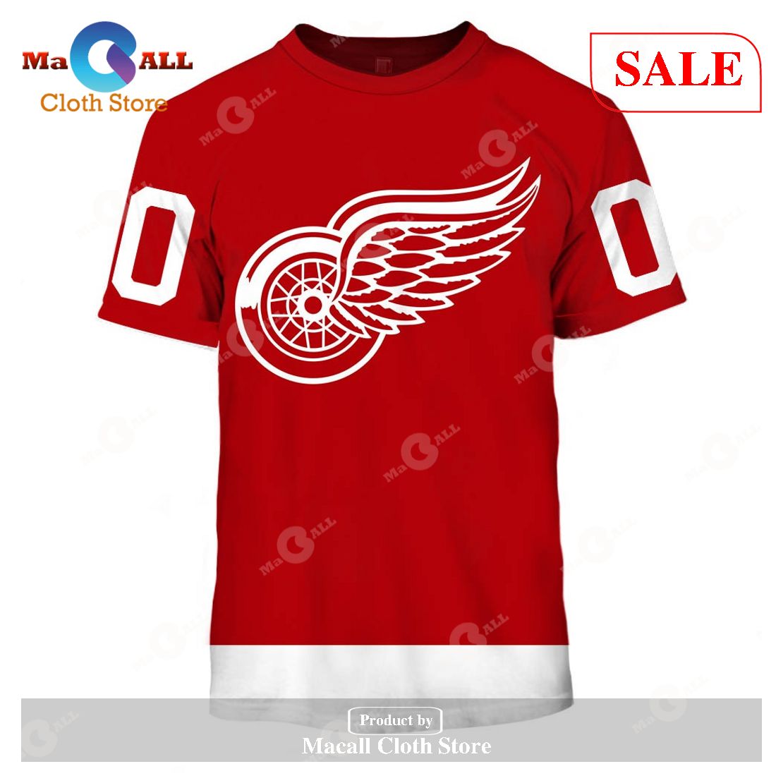 [SALE] Personalized Detroit Red Wings Throwback Vintage NHL Home Jersey Hoodie Sweatshirt 3D