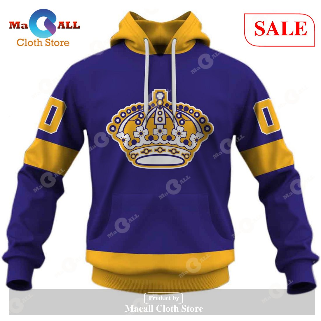 [SALE] Personalized Los Angeles Kings 70s Throwback Vintage NHL Away Jersey Hoodie Sweatshirt 3D