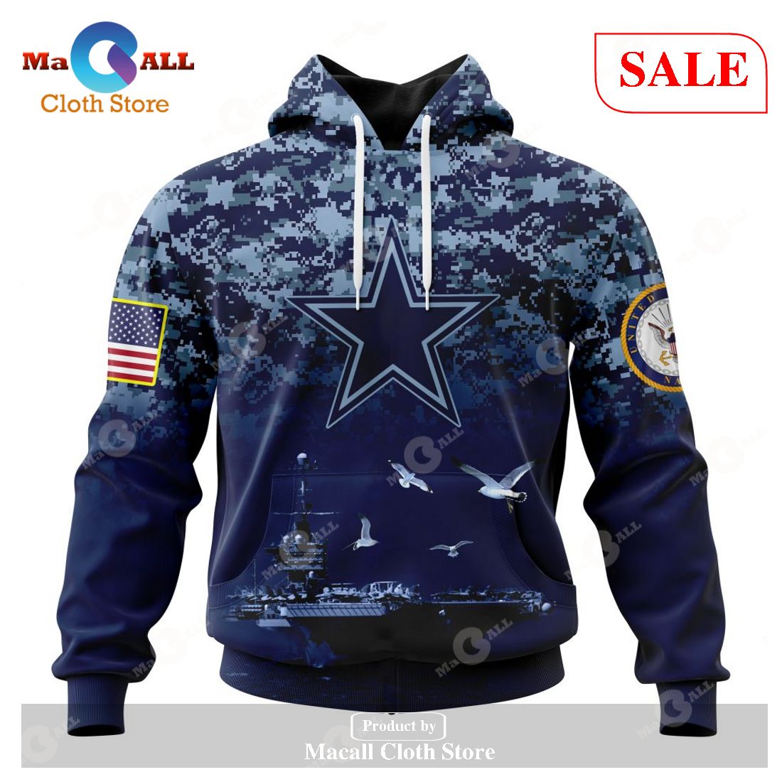 SALE] NFL Dallas Cowboys - Honor US Navy Veterans Hoodie Sweatshirt 3D  LIMITED EDITION - Macall Cloth Store - Destination for fashionistas