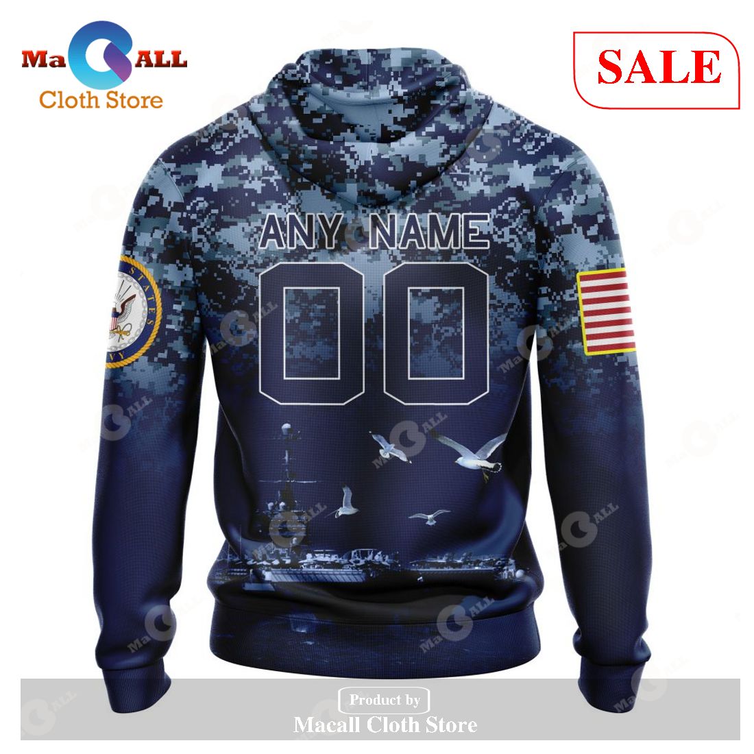 Army Dallas Cowboys Custom Name and Number Hoodie - Dallas Cowboys Home