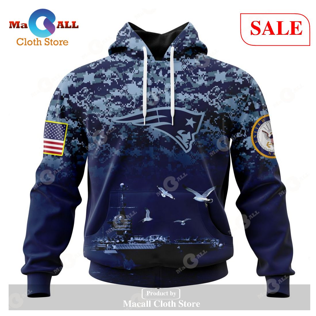 SALE] NFL New England Patriots - Honor US Navy Veterans Hoodie Sweatshirt  3D LIMITED EDITION - Macall Cloth Store - Destination for fashionistas