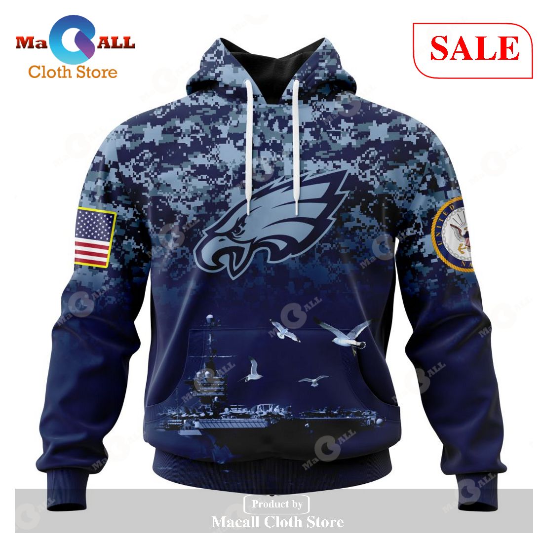 BEST NFL Philadelphia Eagles Salute To Service - Honor Veterans And Their  Families 3D Hoodie