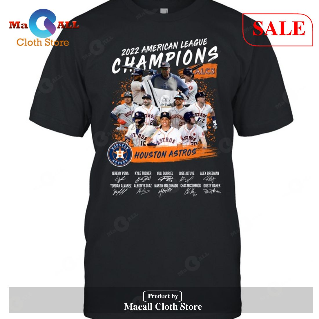 [SALE] Houston Astros Player Signatures 2022 American League Champions T-Shirt