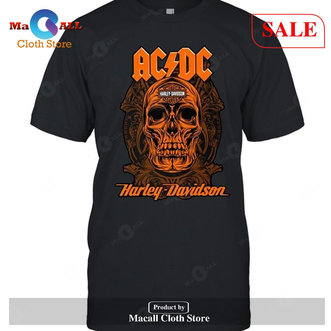 [SALE] AC DC Motor Cycles Harley Davidson T-Shirt