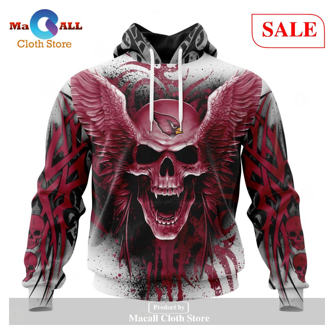 [SALE] NFL Arizona Cardinals Special Kits With Skull Art Hoodie Sweatshirt 3D LIMITED EDITION