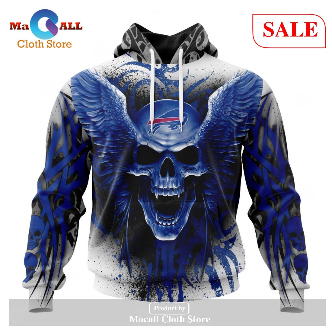 [SALE] NFL Buffalo Bills Special Kits With Skull Art Hoodie Sweatshirt 3D LIMITED EDITION