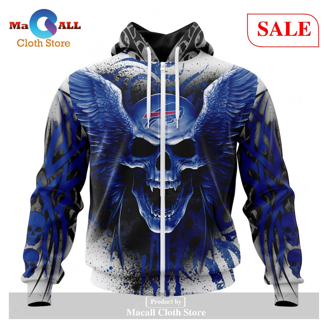 [SALE] NFL Buffalo Bills Special Kits With Skull Art Hoodie Sweatshirt 3D LIMITED EDITION