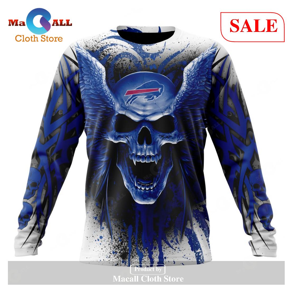 NFL Buffalo Bills Special Expendables Skull Design Hoodie - Torunstyle