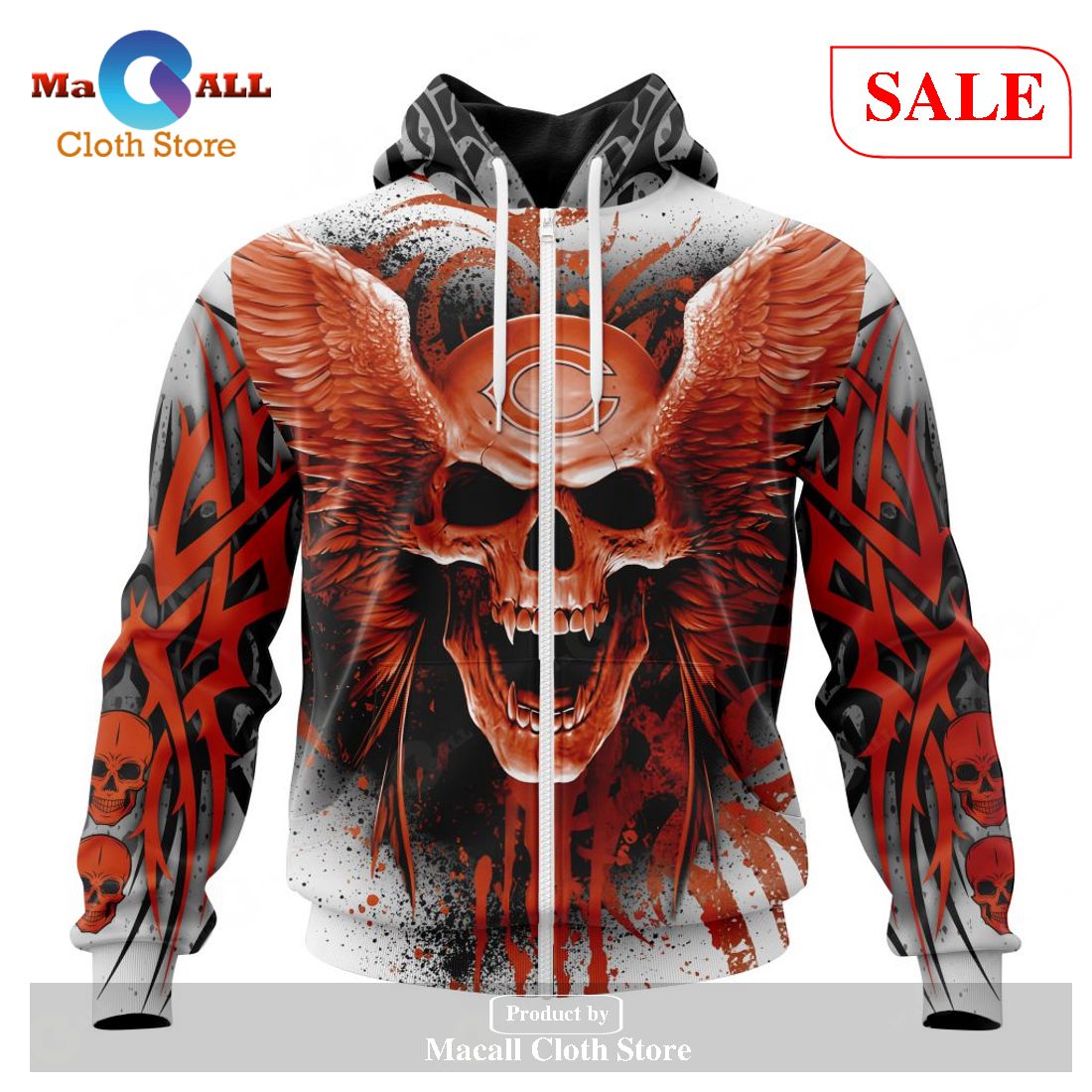 [SALE] NFL Chicago Bears Special Kits With Skull Art Hoodie Sweatshirt 3D LIMITED EDITION