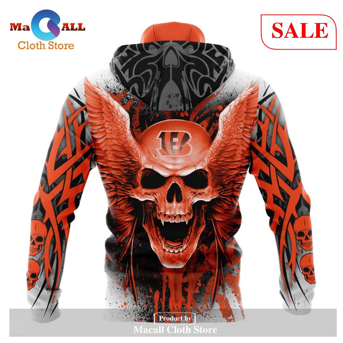 TRENDING NFL Cincinnati Bengals Special Horror Skull Art Design Hoodie