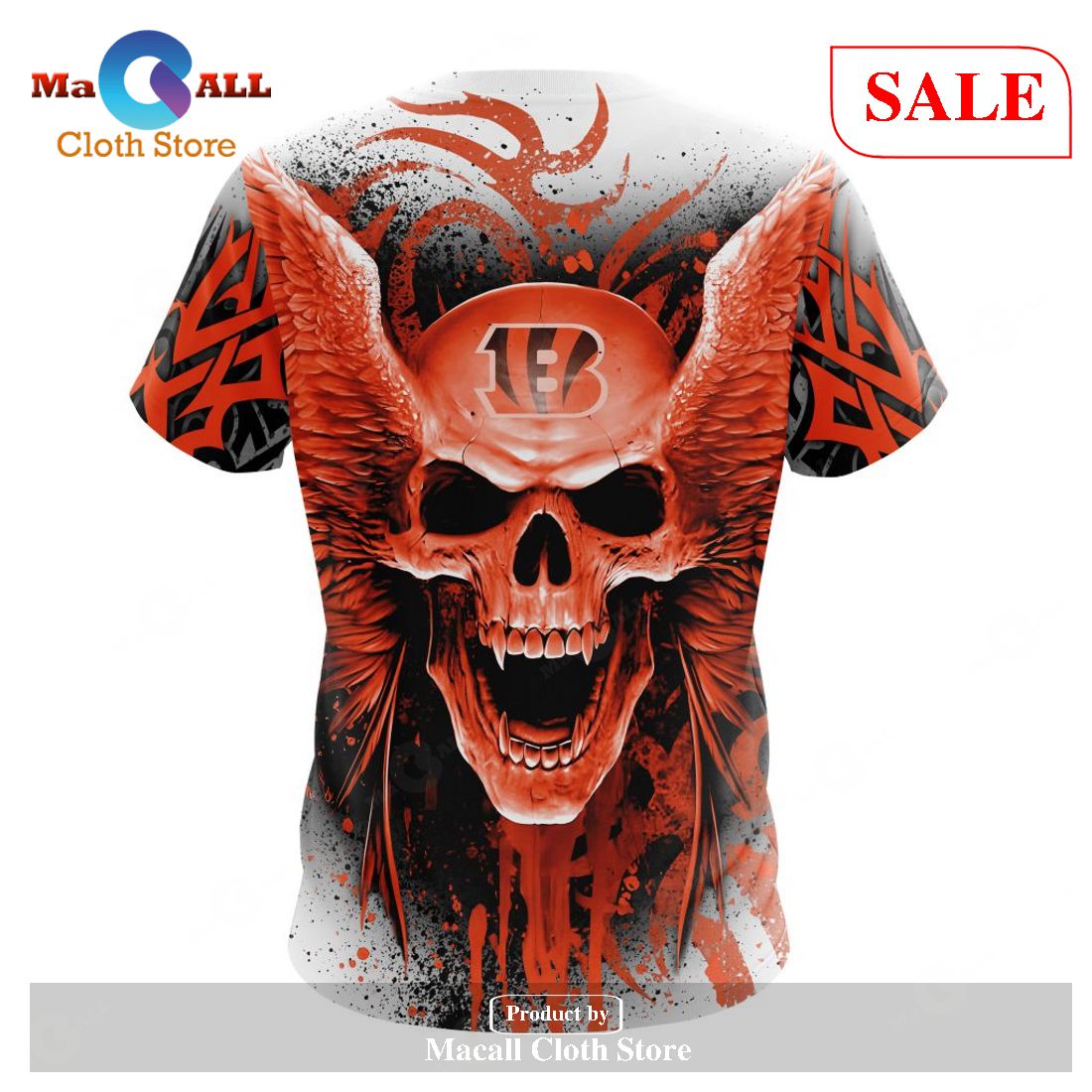 Badass Bengals and Skulls Hoodie - The Bengal Shop