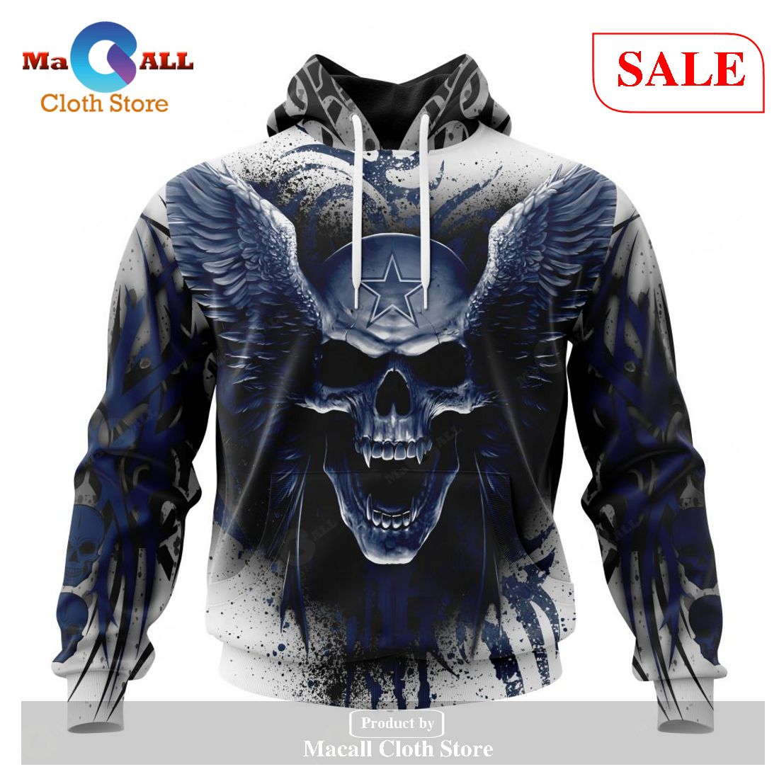 [SALE] NFL Dallas Cowboys Special Kits With Skull Art Hoodie Sweatshirt 3D LIMITED EDITION