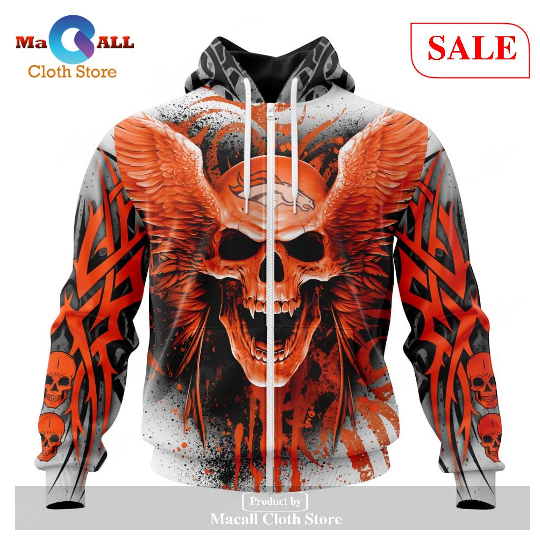 LUXURY NFL Denver Broncos Special Skull Art Design Hoodie