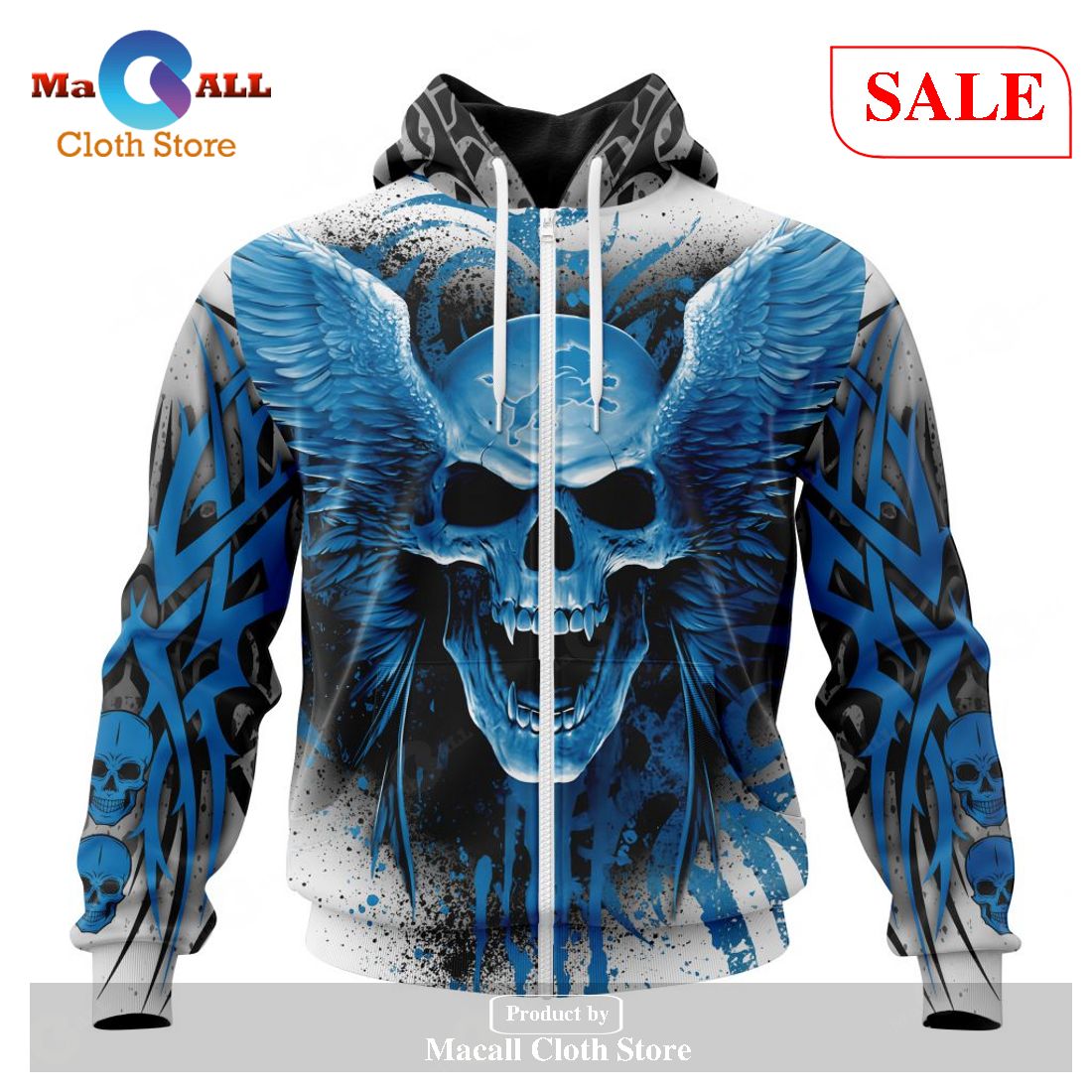 [SALE] NFL Detroit Lions Special Kits With Skull Art Hoodie Sweatshirt 3D LIMITED EDITION
