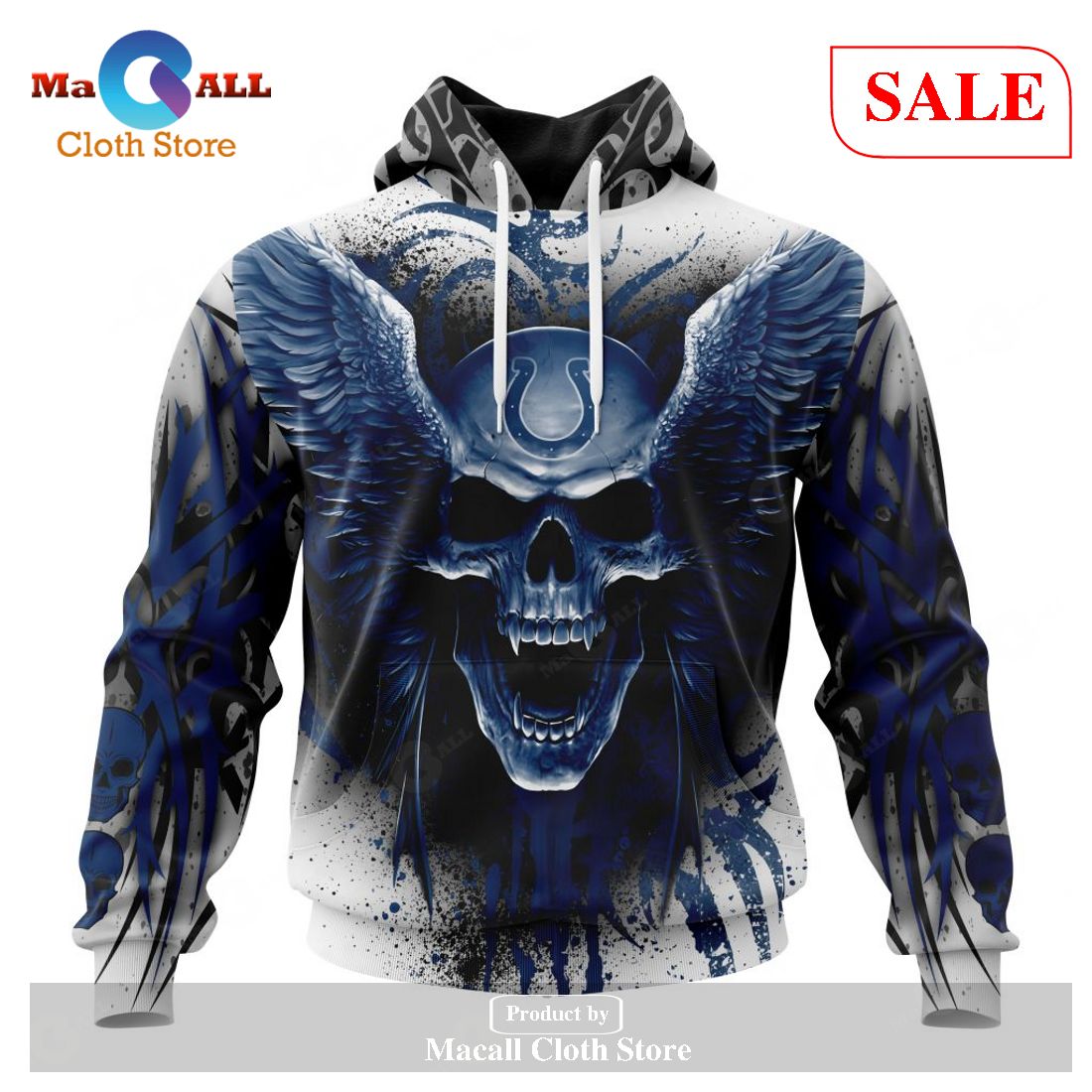 [SALE] NFL Indianapolis Colts Special Kits With Skull Art Hoodie Sweatshirt 3D LIMITED EDITION