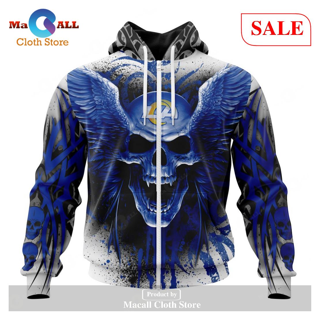 [SALE] NFL Los Angeles Rams Special Kits With Skull Art Hoodie Sweatshirt 3D LIMITED EDITION