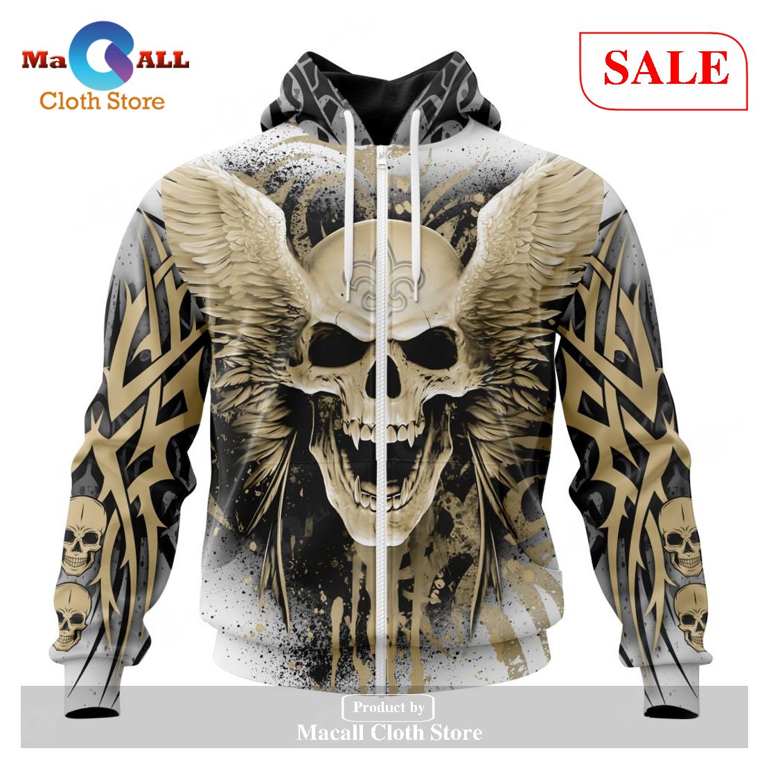 [SALE] NFL New Orleans Saints Special Kits With Skull Art Hoodie Sweatshirt 3D LIMITED EDITION