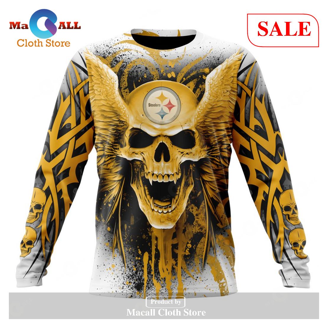 NFL Pittsburgh Steelers Special Expendables Skull Design Hoodie