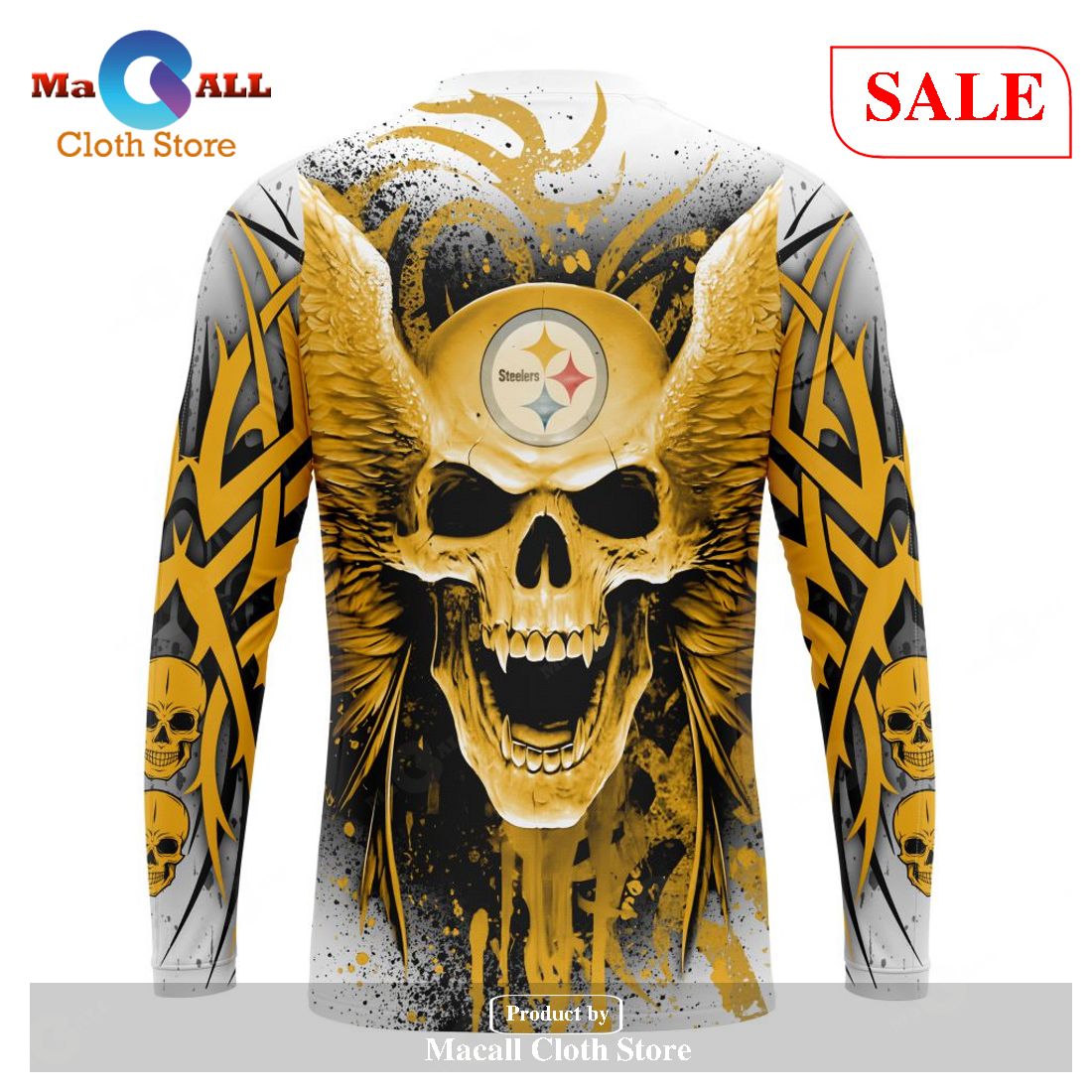 NFL Pittsburgh Steelers Special Expendables Skull Design Hoodie